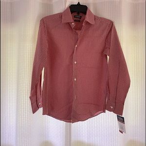 Boys Chaps medium (10-12) button front shirt, red and white small gingham